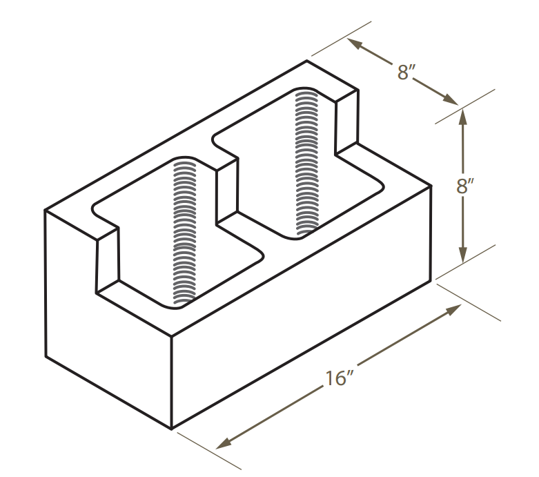 8 inch hollow header block